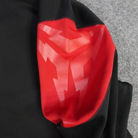 Nike Therma Fit Hoodie M Black Red Tri-Bolt Logo Pro Revolution Y2K - Picture 2 of 10